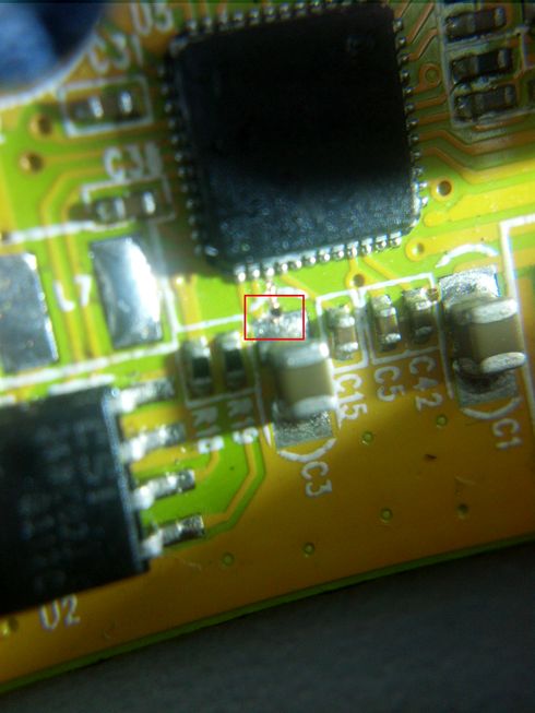 SDR - odpojení interního regulátoru 1,2 V - detail